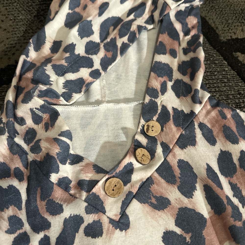 Leopard Print Button-Up Top